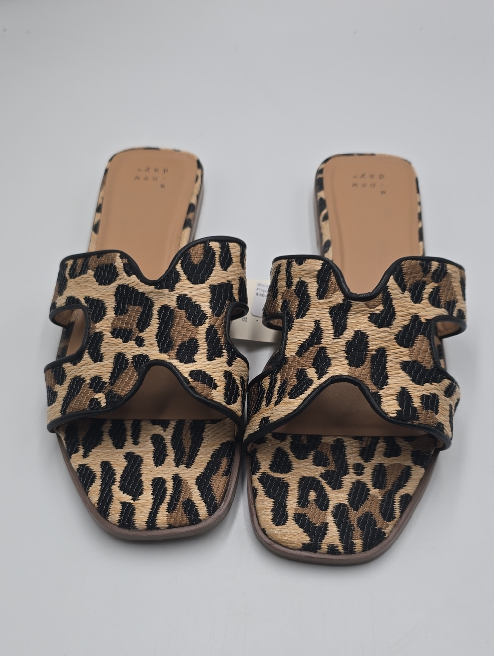 a new day Leopard-Print Slide Mules in Tan and Black